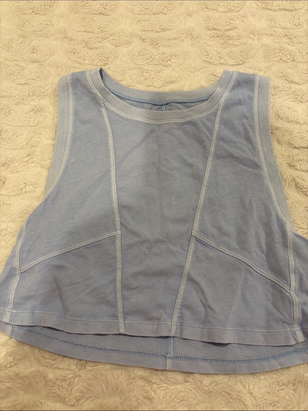 aerie Light Blue Paneled Sleeveless Crop Top